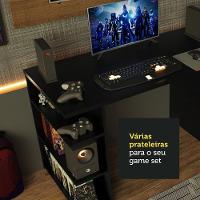 Mesa Para Computador Gamer e Painel Para Tv Até 50 - Preto - 10