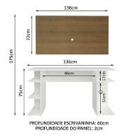 Mesa Para Computador Gamer e Painel Para Tv Até 50 - Branco - 10
