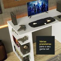 Mesa Para Computador Gamer e Painel Para Tv Até 50 - Branco - 7
