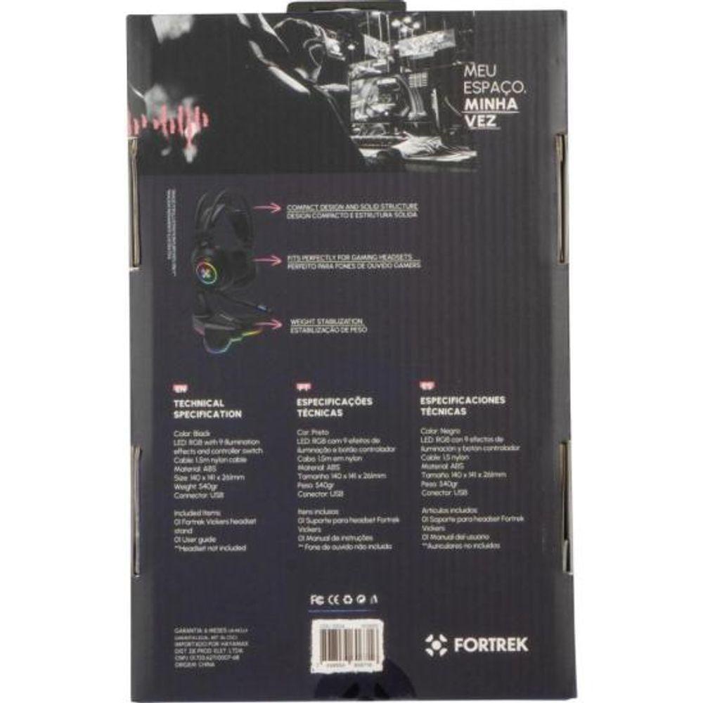 Suporte Para Headset Fortrek Vickers Rgb Preto [f002] - 7