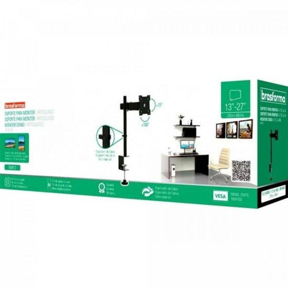Suporte Articulado Para Monitor Led/lcd 13-27 Brasforma Bm812 [f002] - 2