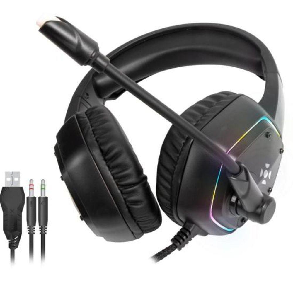 Headset Gamer Fortrek Blackfire P2 + Usb Rgb Preto [f002] - 1