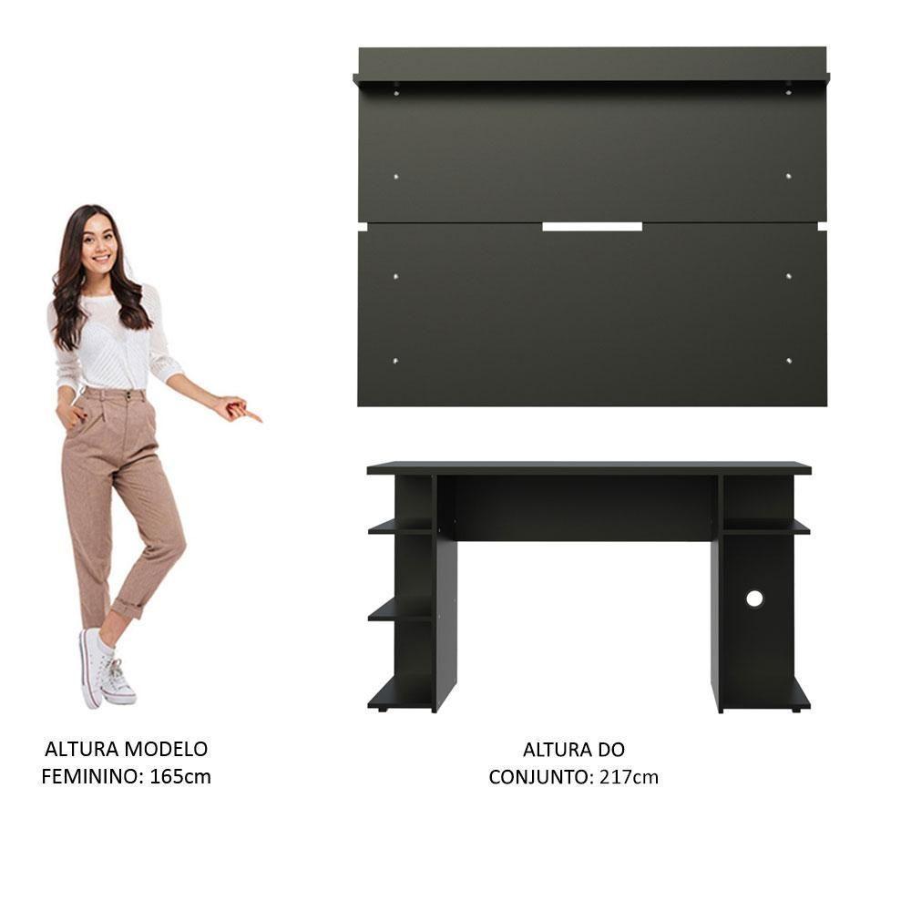 Mesa Para Computador Gamer e Painel Tv - Preto - 9