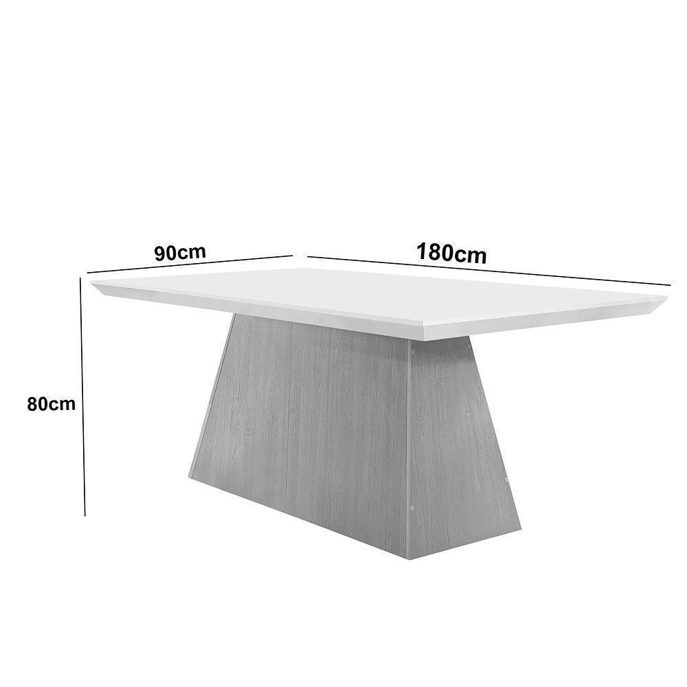 Mesa Para Sala De Jantar Aida 180cm Em Mdf E Vidro Grafite Imbuia Ripado Grafite - 3
