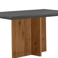 Mesa Para Sala De Jantar Olimpia 120cm Em Mdf E Vidro Grafite Imbuia Ripado Grafite - 7