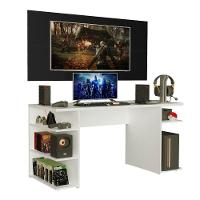 Mesa Para Computador Gamer e Painel Para Tv Até 50 - Branco