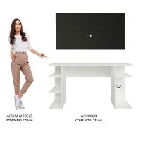 Mesa Para Computador Gamer e Painel Para Tv Até 50 - Branco - 9