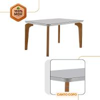 Conjunto Mesa Liz 120cm Com Vidro Cp 4 Cadeiras Athenas Moderna Veludo Grafite Off White Imbuia - 5
