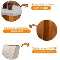 Conjunto Mesa Olímpia 90cm Tampo Mdf 4 Cadeiras Liz Moderna Veludo Capuccino Off White Imbuia - 6