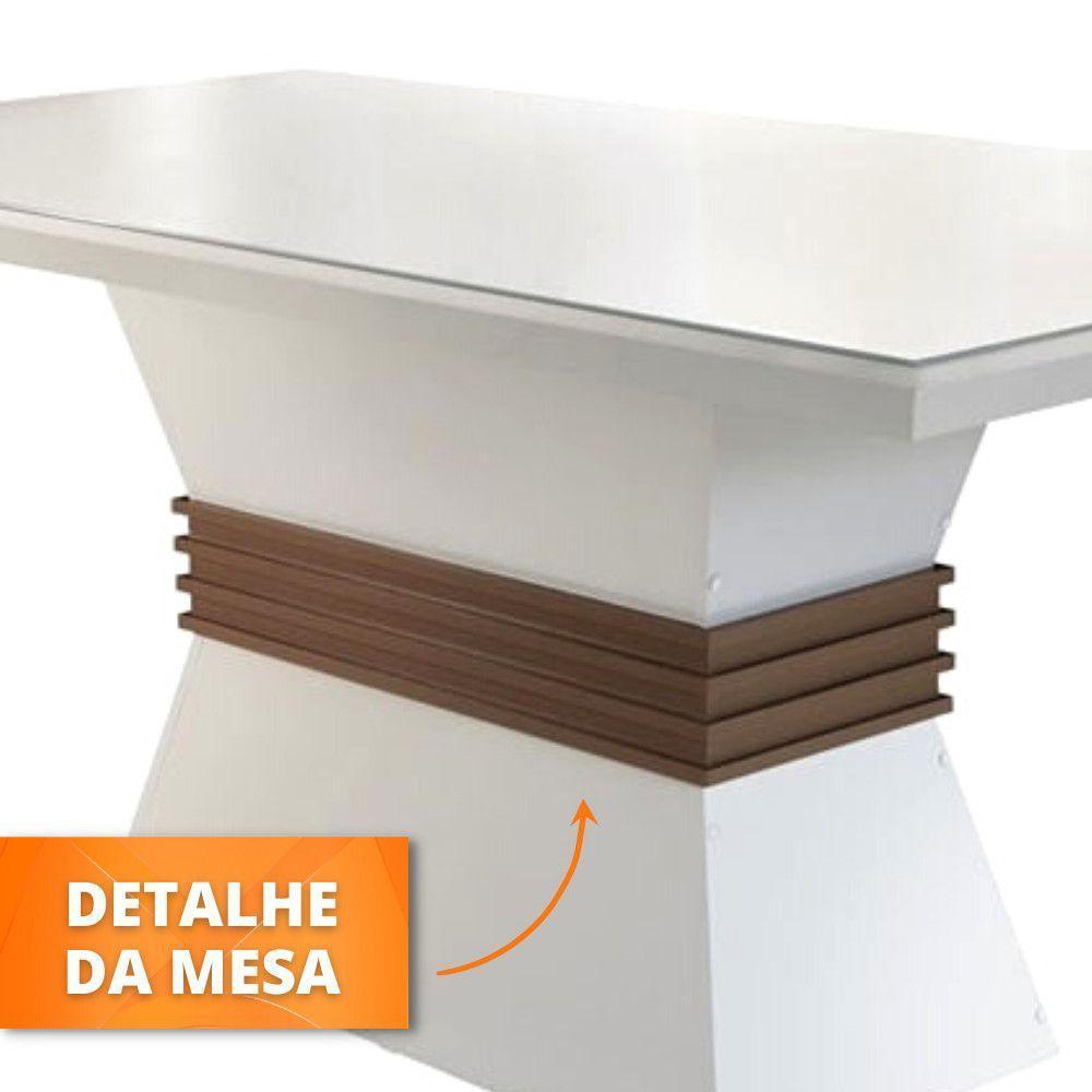 Sala De Jantar Lucy Com 4 Cadeiras Grécia Rufato Off White Imbuia Veludo Creme - 5
