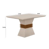 Sala De Jantar Lucy Com 4 Cadeiras Grécia Rufato Off White Imbuia Veludo Creme - 2
