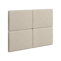 Painel Estofado Solteiro San Miguel Rufato Veludo Creme - 1