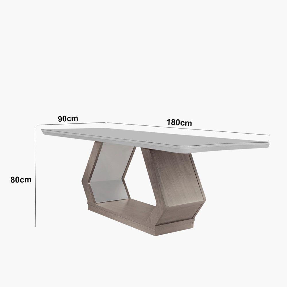 Mesa De Jantar Alvorada 180cm Com 6 Cadeiras Liz Moderna Veludo Capuccino Off White Imbuia - 3