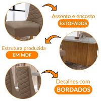 Mesa Para Sala De Jantar Aida Com 6 Cadeiras Safira Moderna Vel. Capuccino Off White Imbuia - 6