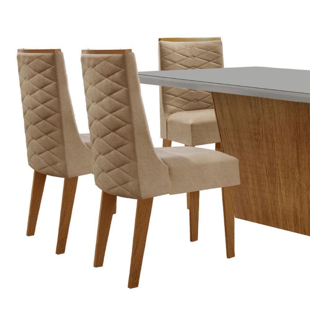 Mesa Para Sala De Jantar Aida Com 6 Cadeiras Safira Moderna Turim 07/off White/imbuia - 8