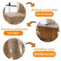 Mesa Para Sala De Jantar Aida Com 6 Cadeiras Safira Moderna Turim 07/off White/imbuia - 6