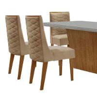 Mesa Para Sala De Jantar Aida Com 6 Cadeiras Safira Moderna Turim 07/off White/imbuia - 8