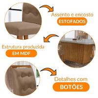 Mesa Aida 180cm Com 6 Cadeiras Carol Moderna Mobília Veludo Capuccino Off White Imbuia - 6