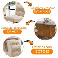 Mesa Aida 180cm Com 6 Cadeiras Carol Moderna Mobília Veludo Creme/off White/imbuia - 6