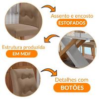 Mesa Sala De Jantar Carol 180cm E 6 Cadeiras Carol Moderna Vel. Capuccino Off White Imbuia - 6