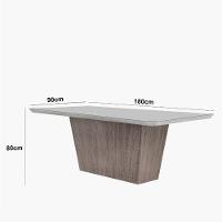 Mesa Para Sala De Jantar Aida 180cm Mdf E 6 Cadeiras Moderna Veludo Creme/off White/imbuia - 3