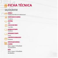 Mesa Para Sala De Jantar Aida 180cm Mdf E 6 Cadeiras Moderna Veludo Creme/off White/imbuia - 5