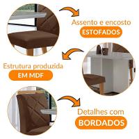 Mesa Olímpia 120cm Com 4 Cadeiras Melissa Moderna Mobilia Vel. Marrom/off White/imbuia - 6