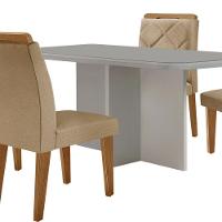 Mesa Olímpia 120cm Com 4 Cadeiras Melissa Moderna Mobilia Turim 07/off White/imbuia - 7