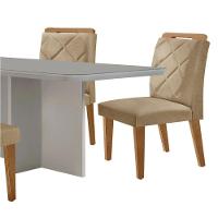 Mesa Olímpia 120cm Com 4 Cadeiras Melissa Moderna Mobilia Turim 07/off White/imbuia - 8