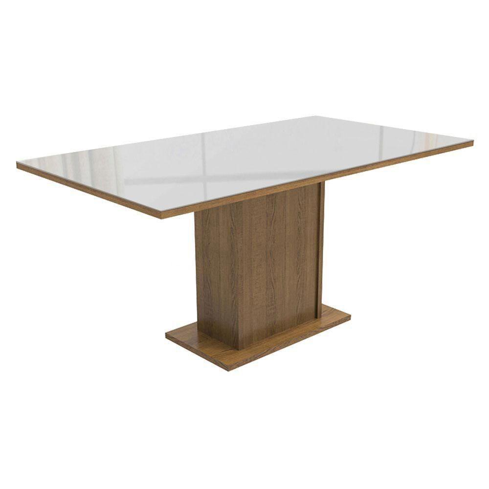 Mesa Madesa Retangular Tampo de Vidro 5275 Rustic branco - 4