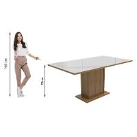 Mesa Madesa Retangular Tampo de Vidro 5275 Rustic branco - 2