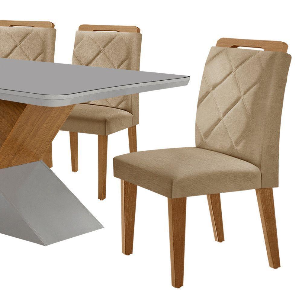 Mesa Sala De Jantar Aster 180cm E 6 Cadeiras Melissa Moderna Turim / Off White / Imbuia - 8