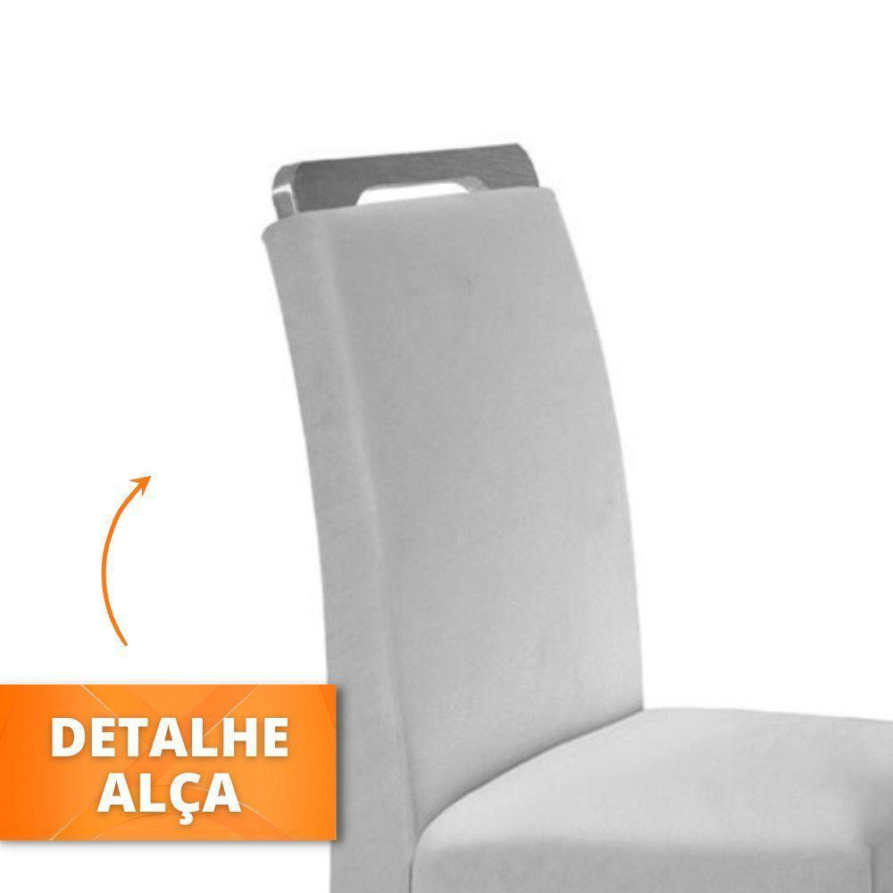 Sala De Jantar Aida 90 Tp Mdf Canto Reto Com 4 Cadeiras Rufa Off White/imbuia/animalle Chocolate - 5