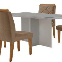 Mesa Olímpia 120cm Com 4 Cadeiras Melissa Moderna Mobilia Vel. Capuccino Off White Imbuia - 7