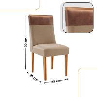Mesa De Jantar Eloise 180cm Tampo Mdf Com 6 Cadeiras Moderna Linho Capuccino/tork/naturale - 3