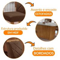 Mesa Sala De Jantar Aida 180cm E 6 Cadeiras Melissa Moderna Vel. Marrom/off White/imbuia - 6