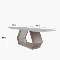 Mesa De Jantar Alvorada 180cm Com 6 Cadeiras Liz Moderna Veludo Creme/off White/imbuia - 3