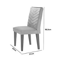 Mesa De Jantar Alvorada 180cm Com 6 Cadeiras Liz Moderna Veludo Creme/off White/imbuia