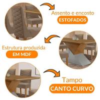 Mesa Sala De Jantar Aster 180cm E 6 Cadeiras Safira Moderna Veludo Capuccino Off White Imbuia - 6