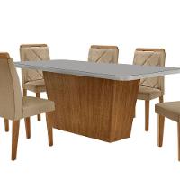 Mesa Sala De Jantar Aida 180cm E 6 Cadeiras Melissa Moderna Turim 07/off White/imbuia - 7