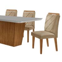 Mesa Sala De Jantar Aida 180cm E 6 Cadeiras Melissa Moderna Turim 07/off White/imbuia - 8