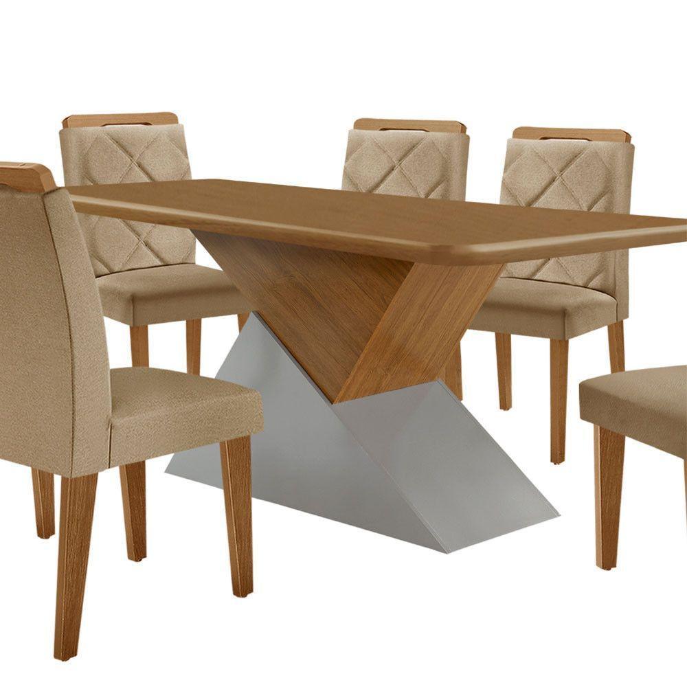 Mesa Sala De Jantar Aster 180cm E 6 Cadeiras Melissa Moderna Turim 07/off White/imbuia - 7