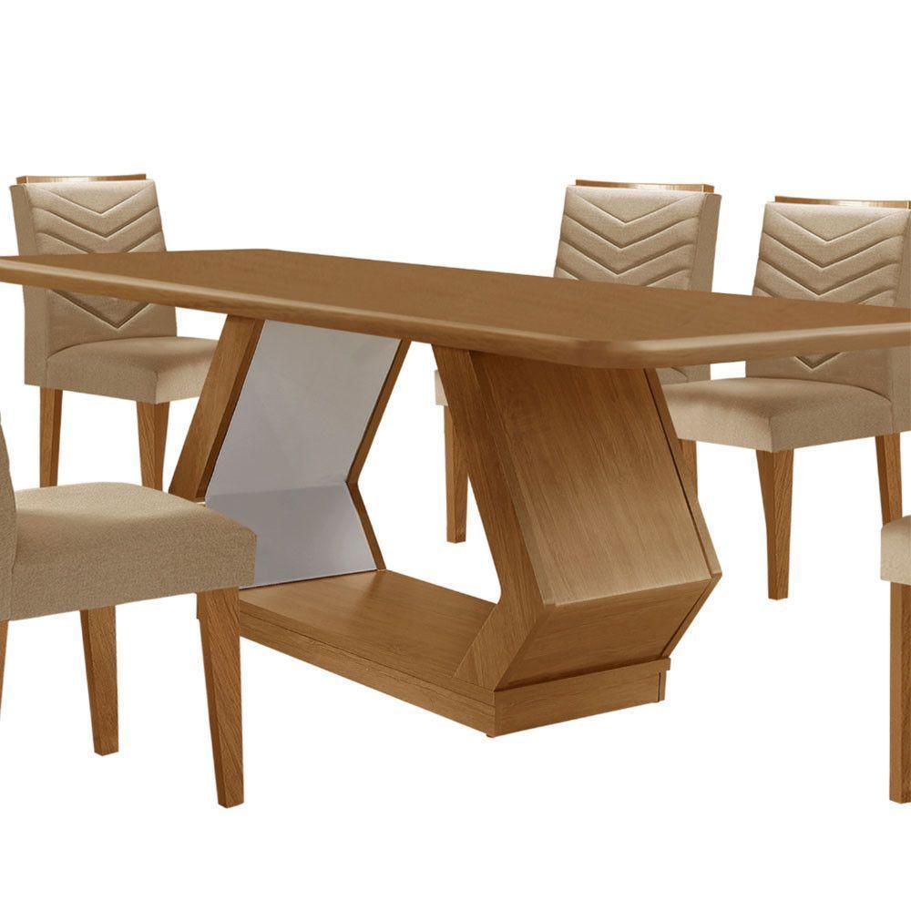 Mesa Sala De Jantar Alvorada 180cm E 6 Cadeiras Liz Moderna Turim 07/off White/imbuia - 7