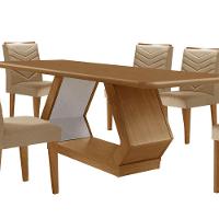 Mesa Sala De Jantar Alvorada 180cm E 6 Cadeiras Liz Moderna Turim 07/off White/imbuia - 7