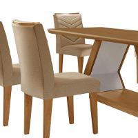 Mesa Sala De Jantar Alvorada 180cm E 6 Cadeiras Liz Moderna Turim 07/off White/imbuia - 8