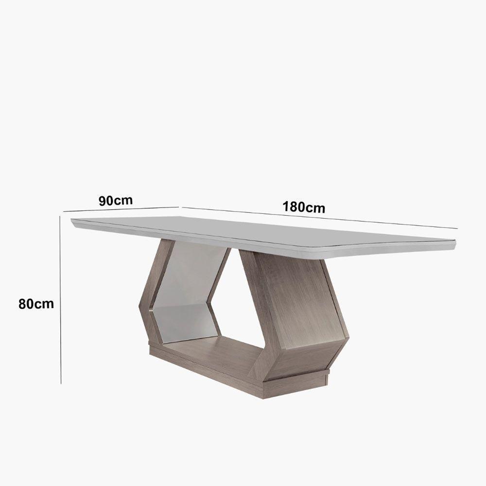 Mesa Sala De Jantar Alvorada 180cm E 6 Cadeiras Liz Moderna Vel. Capuccino Off White Imbuia - 3