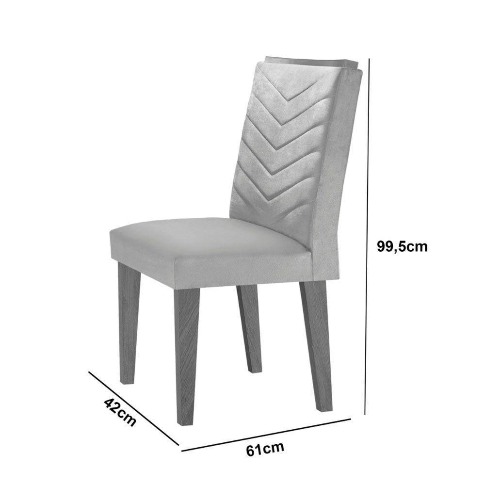 Mesa Sala De Jantar Alvorada 180cm E 6 Cadeiras Liz Moderna Vel. Capuccino Off White Imbuia - 4