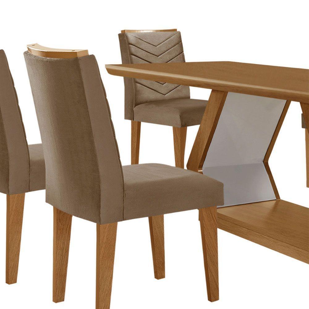 Mesa Sala De Jantar Alvorada 180cm E 6 Cadeiras Liz Moderna Vel. Capuccino Off White Imbuia - 8