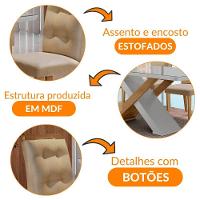 Mesa Sala De Jantar Carol 180cm E 6 Cadeiras Carol Moderna Turim / Off White / Imbuia - 6