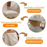 Mesa Sala De Jantar Aster 180cm E 6 Cadeiras Melissa Moderna Veludo Creme/off White/imbuia - 6